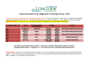 American Red Cross Lifeguard Training Course- 220 - longviewtexas