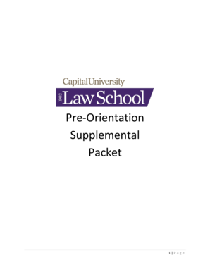 Pre-Orientation Supplemental Packet - law capital