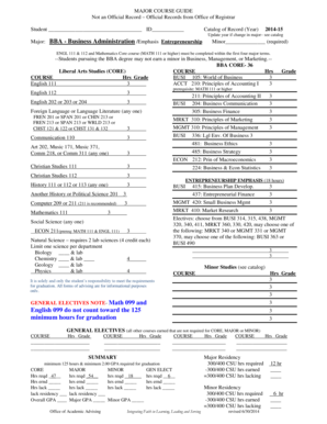 BBA Major Course Guide
