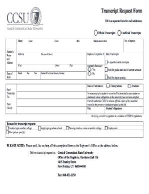 Transcript Request Form