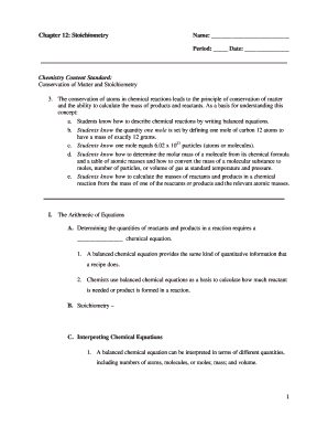 Chemistry Stoichiometry Worksheet