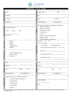 Personal Data Form
