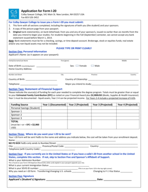 Application for Form I-20