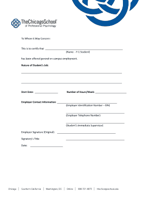 F-1 Student On-Campus Employment Certification