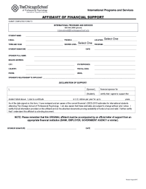 Affidavit of Financial Support