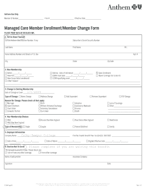 Anthem Managed Care Member Enrollment Form