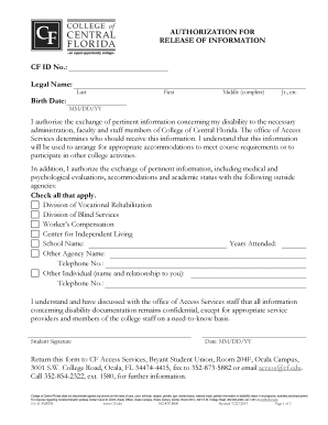 Authorization for Release of Information