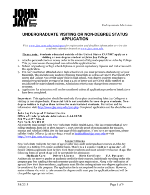 John Jay College Non-Degree Application