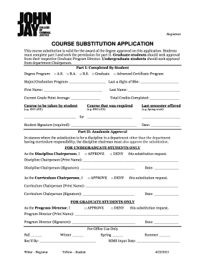 Course Substitution Application