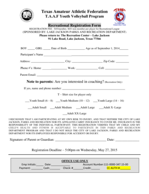 Implementation plan example - Texas Amateur Athletic Federation - Lake Jackson Texas - lakejackson-tx