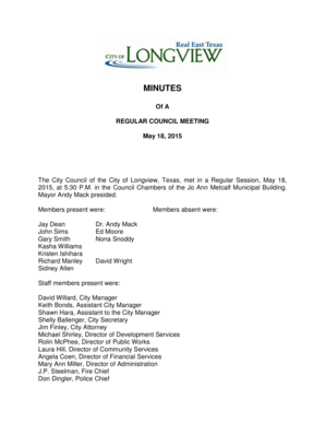 Sample project documentation pdf - MINUTES - Longview Texas - longviewtexas