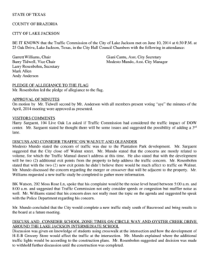 Ca letter head format in pdf - STATE OF TEXAS COUNTY OF BRAZORIA CITY OF LAKE JACKSON BE IT KNOWN that the Traffic Commission of the City of Lake Jackson met on June 10, 2014 at 6:30 P - lakejackson-tx