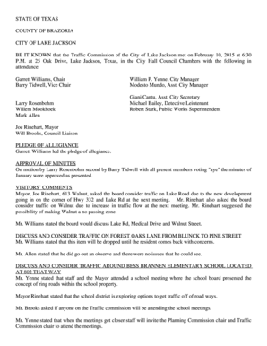 Food journal template - BE IT KNOWN that the Traffic Commission of the City of Lake Jackson met on February 10, 2015 at 630 - lakejackson-tx