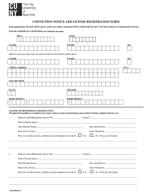 Conviction Notice and License Registration Form
