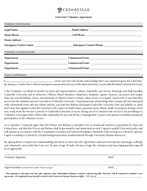 University Volunteer Agreement