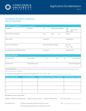 Concordia University Nebraska Admission Application
