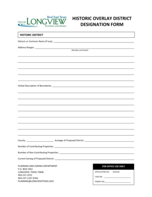 Real estate offering memorandum template - HISTORIC OVERLAY DISTRICT DESIGNATION FORM - longviewtexas