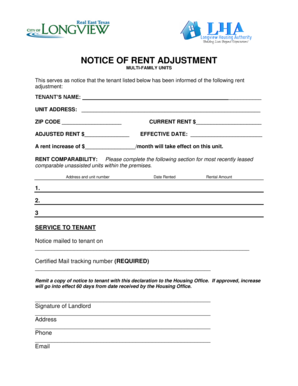 Form 106j - NOTICE OF RENT ADJUSTMENT - Longview Texas - longviewtexas