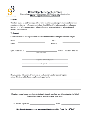 Request for Letter of Reference