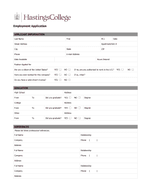 Employment Application Form