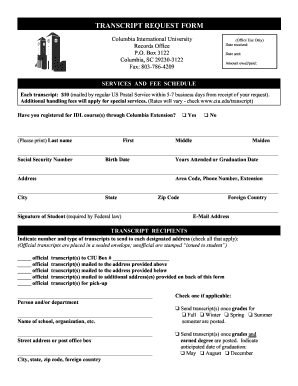 Transcript Request Form