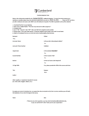 Textbook Adoption Form