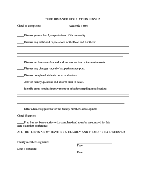 Faculty Performance Evaluation Form