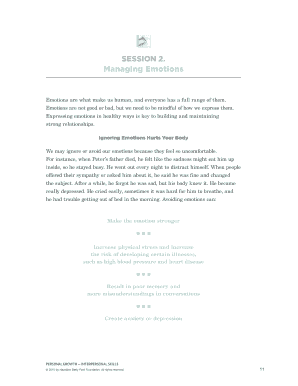 Managing Emotions Workbook