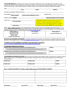 Transcript Request Form