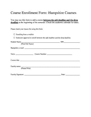 Course Enrollment Form