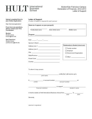 Hult International Business School Letter of Support