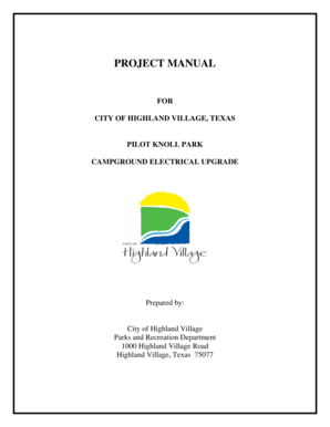 Financial report sample pdf - PROJECT MANUAL 2 PILOT KNOLL PARK CAMPGROUND ELECTRICAL UPGRADE WORDdoc - highlandvillage