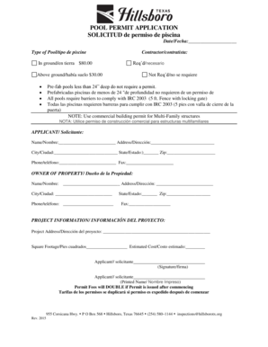 Startup business plan template pdf - POOL PERMIT APPLICATION SOLICITUD de permiso de piscina - hillsborotx