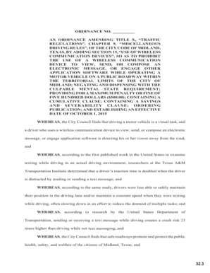 Formal letter topics - ORDINANCE NO AN ORDINANCE AMENDING TITLE X TRAFFIC - midlandtexas