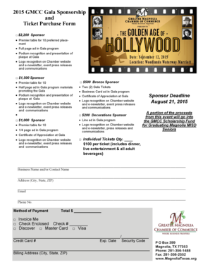 Number chart 20 - 2015 GMCC Gala Sponsorship and Ticket Purchase Form - magnoliatexas