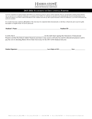 2015-2016 Statement of Educational Purpose