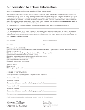 Authorization to Release Information
