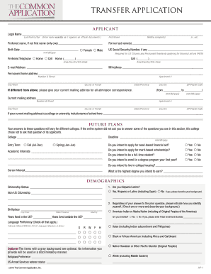 Transfer Application Form