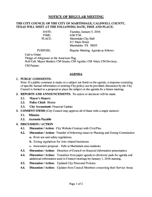 Interview confirmation email reply sample - Roll Call Mayor Bunker CM Grams CM Aguilar CM Allan CM Deviney - martindaletexas