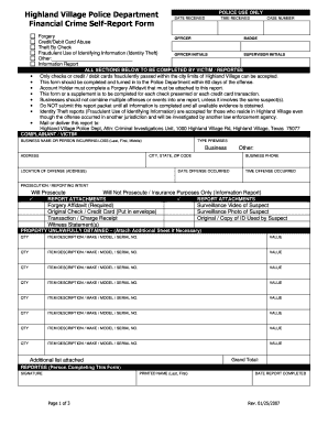 Financial Crime Self-Report Form