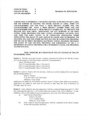 New employee forms - STATE OF TEXAS OF Resolution No R2015-02-06 CITY OF HILLSBORO - hillsborotx