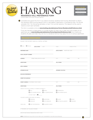 Residence Hall Preference Form