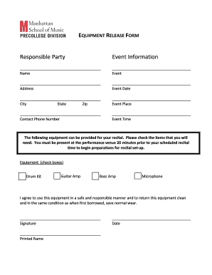 Equipment Release Form