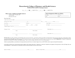 MCPHS Housing Contract