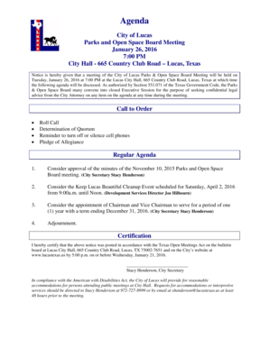 Parent teacher conference planning sheet - Tuesday, January 26, 2016 at 700 PM at the Lucas City Hall, 665 Country Club Road, Lucas, Texas at which time - lucastexas