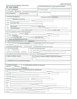 SF 424 Application for Federal Assistance
