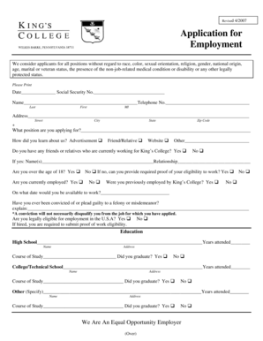 Employment Application Form
