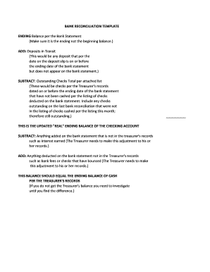 Bank Reconciliation Template