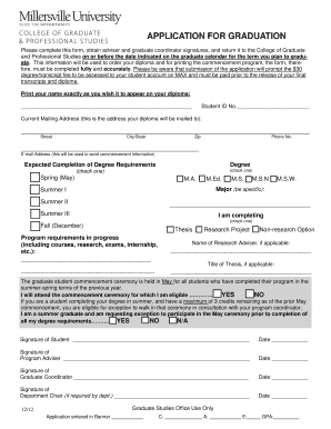 Application for Graduation