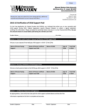 Verification of Child Support Paid